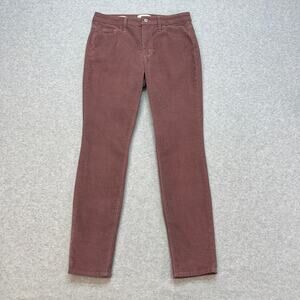 Universal Thread Pants High-Rise Skinny Corduroy WMNS 4/27R Maroon Ankle Street